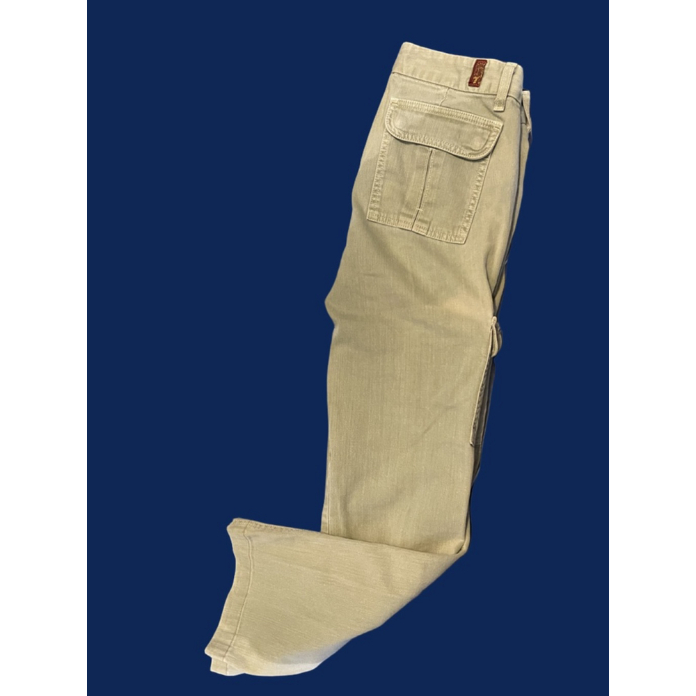 Women's 7 For All Mankind Khaki Cargo Capri Pants Size 28